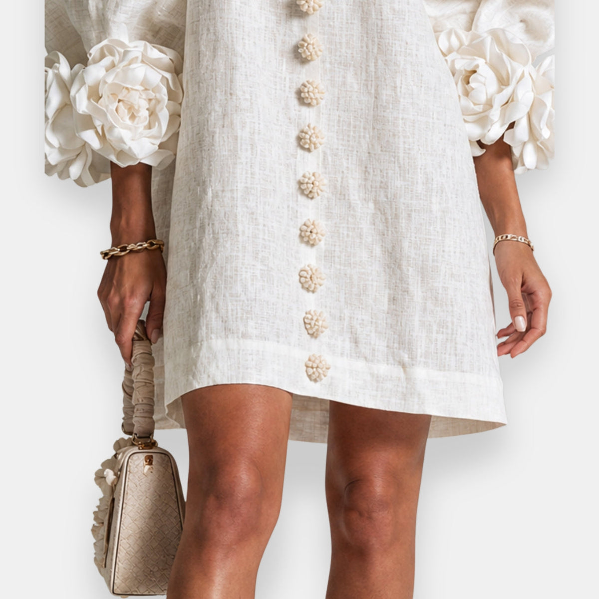 Mariela | Elegante vestido floral con relieve texturizado