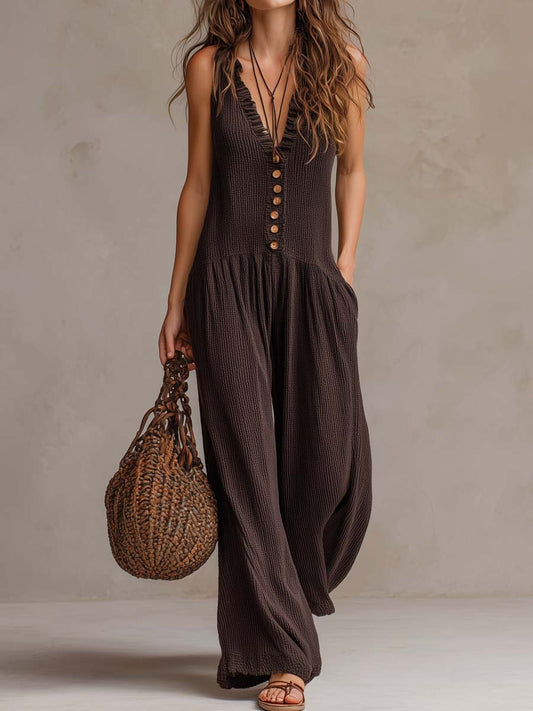 Carlota | Mono de punto con cuello de volantes de estilo retro