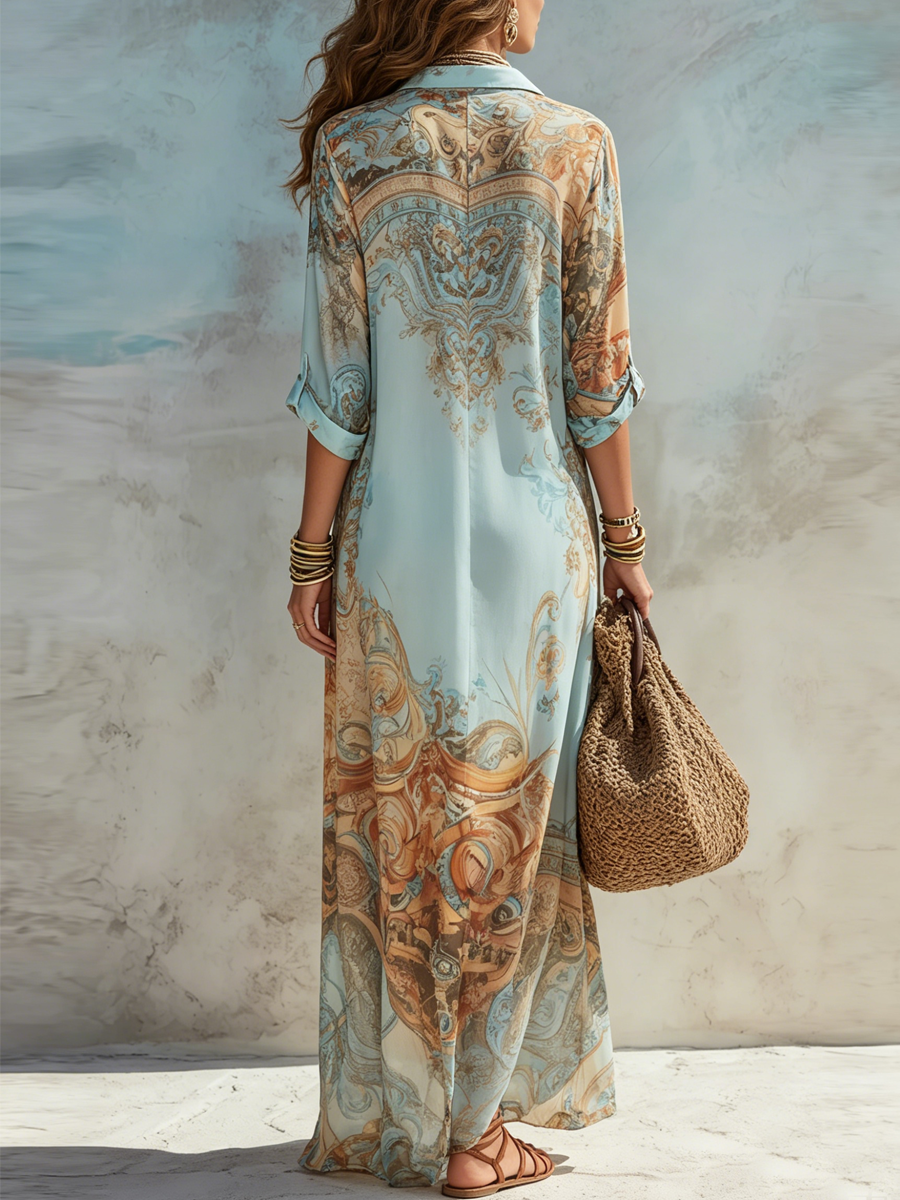 Nerea | Vestido tipo camisa Mediterráneo