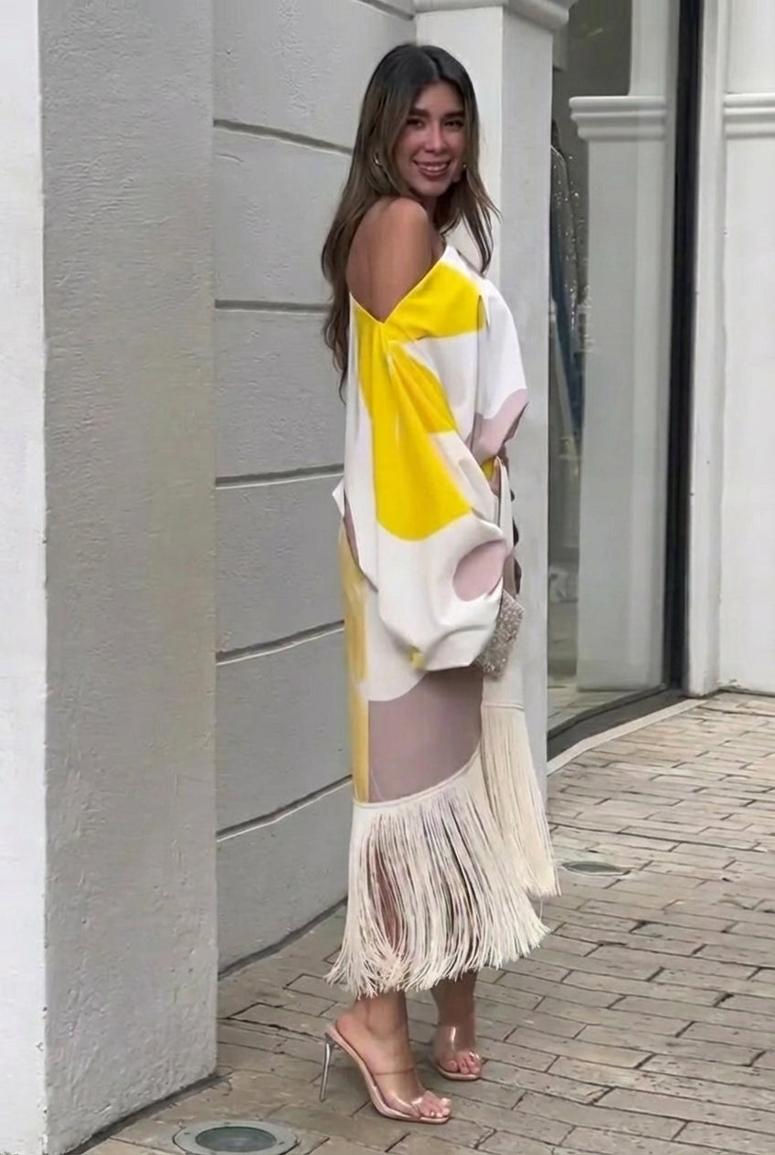 Alicia | Conjunto Dos Piezas de Punto Artesanal con Flecos