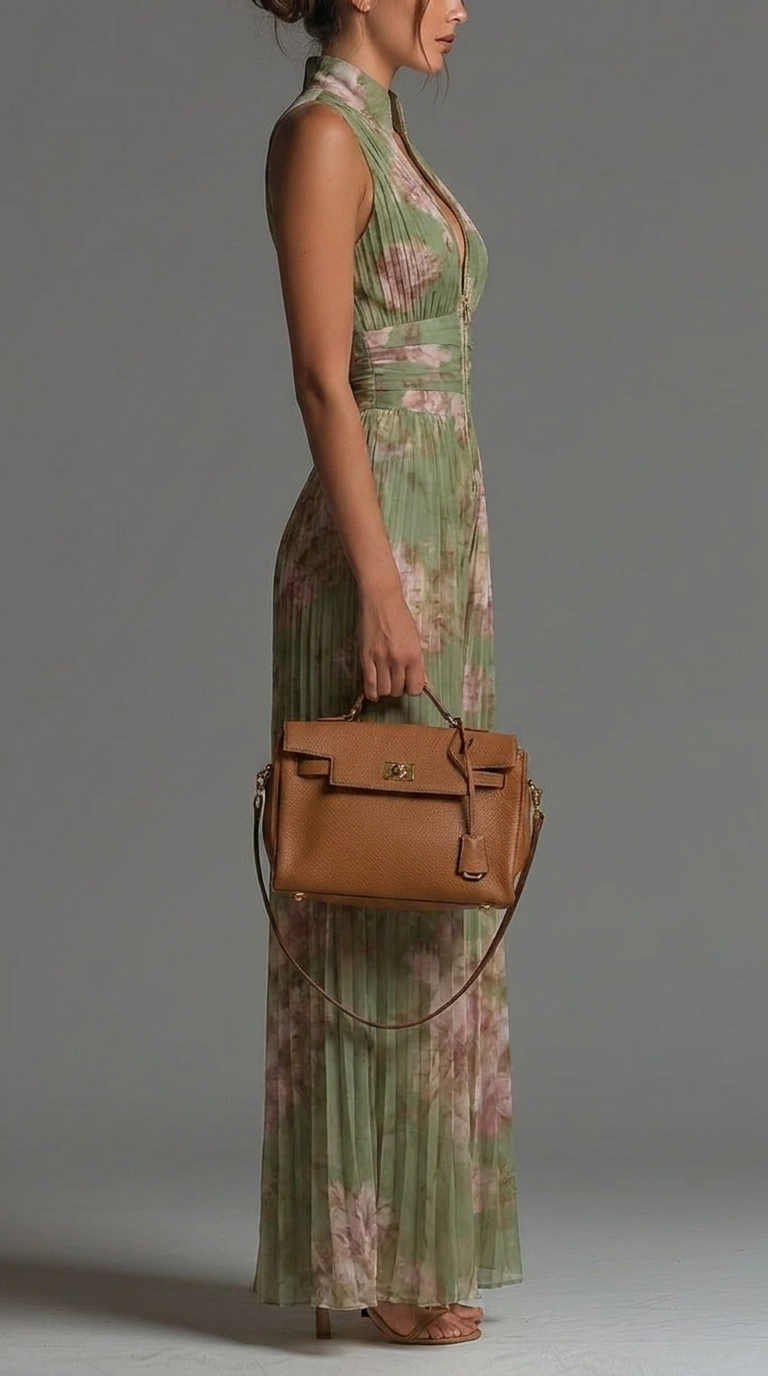 Blanca | Mono plisado de gasa floral