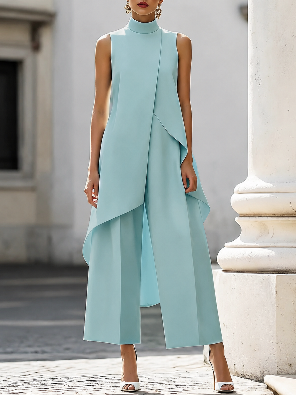 Catalina - Tuta lunga dal drappeggio elegante