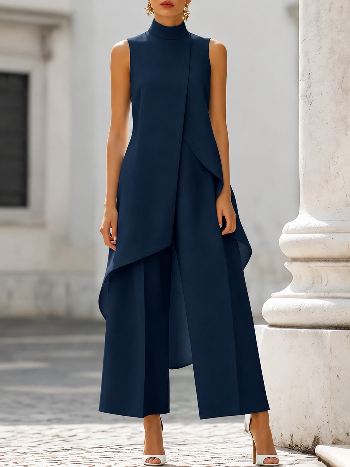 Catalina - Tuta lunga dal drappeggio elegante